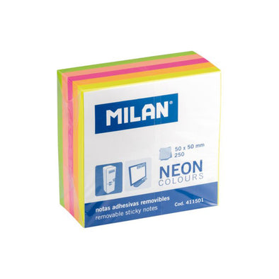 Minicubo notas adhesivas 50x50mm neón Milán