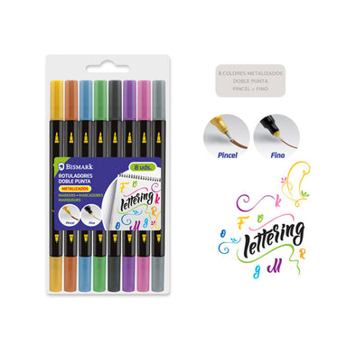Rotulador brush pen colores metalizados