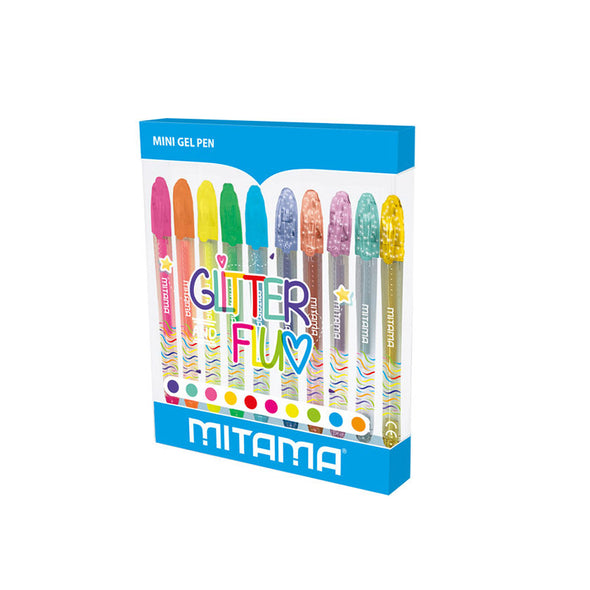 Pack mini bolígrafos glitter & shine